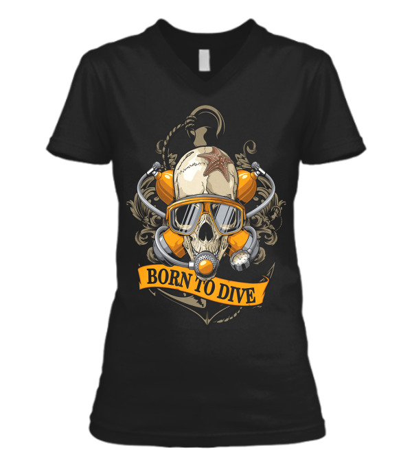 Scuba Diving (6) V-Neck Womens T-Shirt Scuba Diving (6) V-Neck Womens T-Shirt