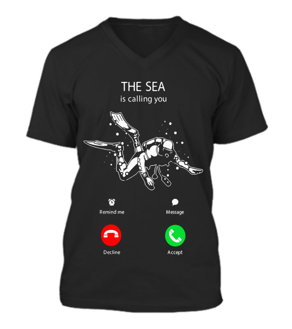 Scuba Diving (1) V-Neck Unisex T-Shirt Scuba Diving (1) V-Neck Unisex T-Shirt