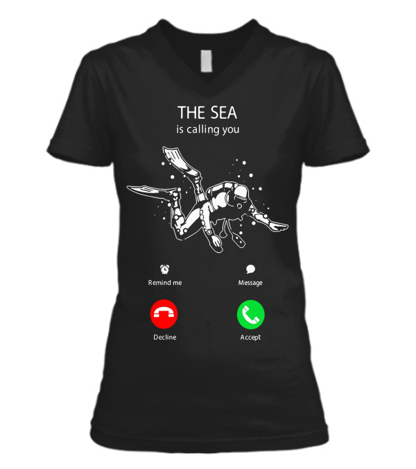 Scuba Diving (1) V-Neck Womens T-Shirt Scuba Diving (1) V-Neck Womens T-Shirt