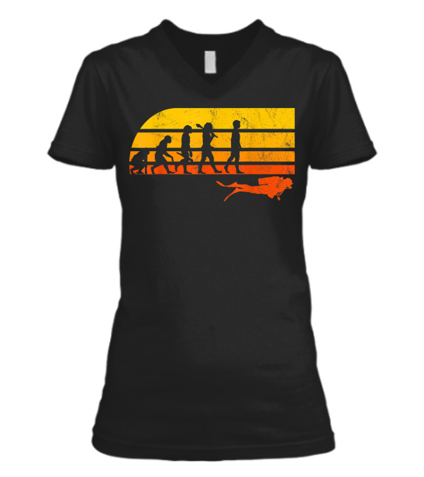 Scuba Diving (4) V-Neck Womens T-Shirt Scuba Diving (4) V-Neck Womens T-Shirt